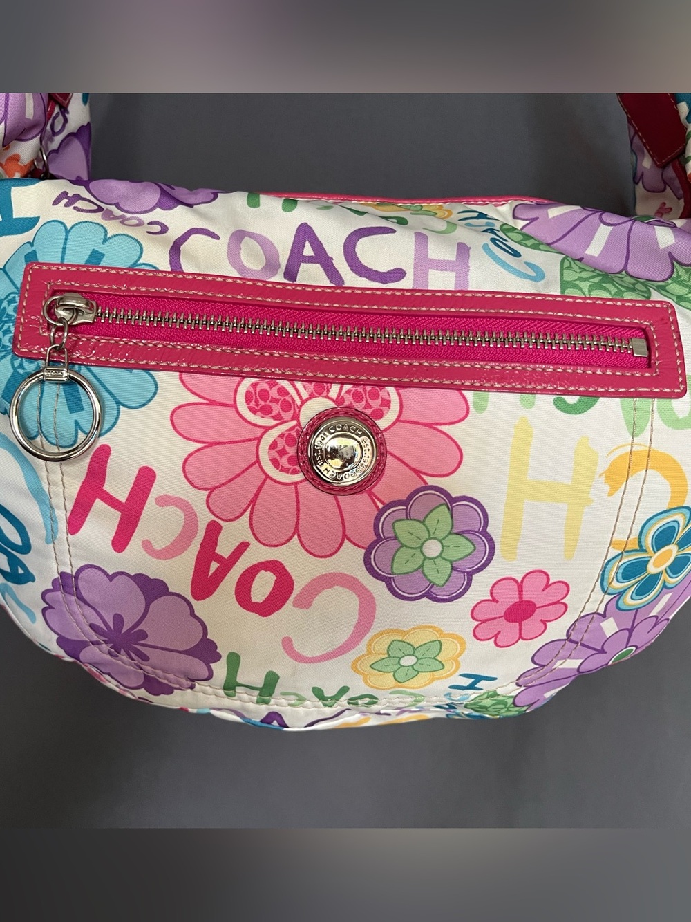 VINTAGE Coach Poppy Daisy Floral Graffiti Hobo bag - Picture 3 of 8